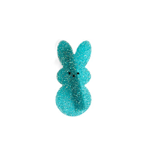 Turquoise Glitter Bunny Peep Clip