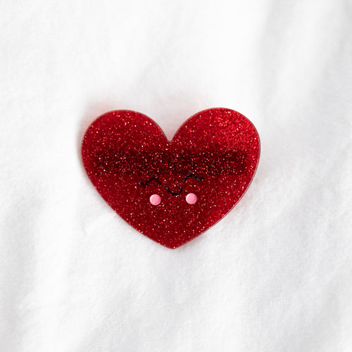 Ruby Happy Heart Clip